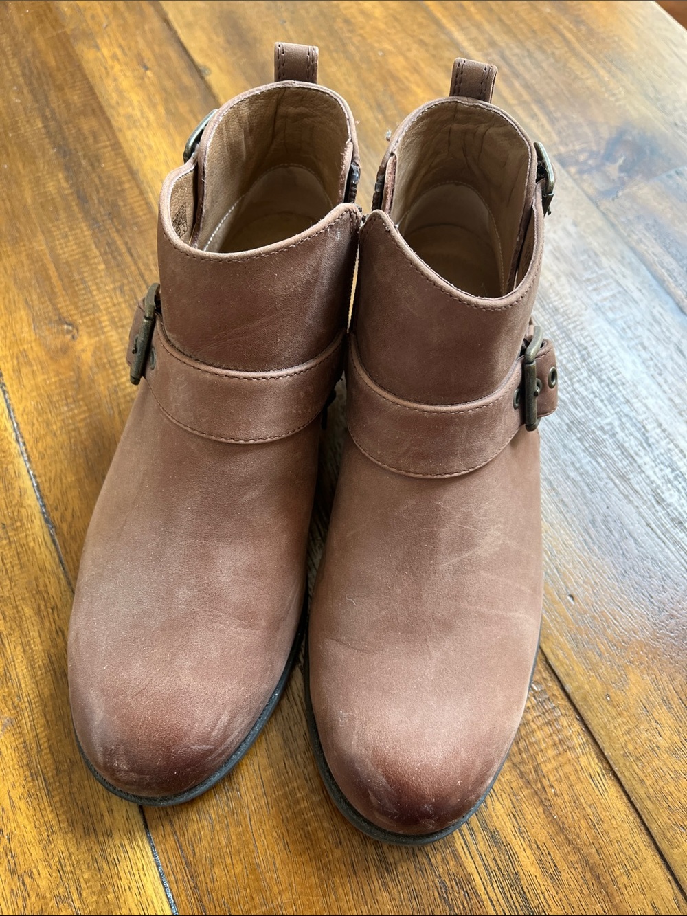 Vionic Brown Suede Ankle Boots with Buckle
